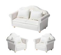 1 12 Mobili in miniatura per casa delle bambole divano in tessuto 3 pezzi modello scena con cuscini modellazione altamente simulazione per soggiorno camera da letto decorazione e fotografia puntelli