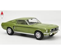 MODELLINO AUTO STATICO NOREV FORD MUSTANG FASTBACK GT 1968 VERDE SCALA 1/12