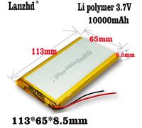 1-12 pz 8565113 3.7V 10000mAh batterie ai polimeri di litio Lipo Cell per Mobile Power LED lampade Tablet PDA e-book GPS Power Bank