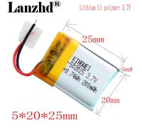 1-12 pz Li-polimero 3.7v 200mah 502025 batteria agli ioni di litio per PSP Smart Watch lampade a LED altoparlanti Bluetooth Mini fotocamere DVR advocam