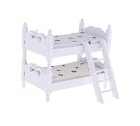 1/12 scala casa delle bambole miniatura bambini camera da letto mobili letto a castello bianco, stile 5
