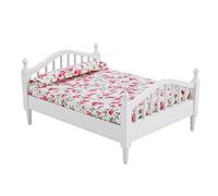 1:12 Scala Letto Matrimoniale in Miniatura Motivo Floreale Fata Simulazione Fai-da-Te Accessori per Casa Bambole fingere Giocare Giocattoli Educativi per Allenare Abilit?dei Bambini