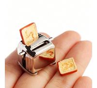 1:12 Scala Mini Macchina per il Pane, Accessorio Miniatura Realistico per Elettrodomestici Alimentari per Cucina di Casa delle Bambole mini,8 pezzi (macchina del pane + marmellata),2 pezzi (macchina d