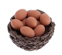 1/12 scala miniatura casa delle bambole giardino delle fate in resina gallina e 10 uova set con nido