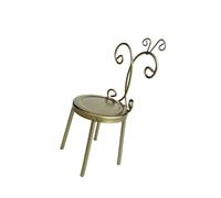 1/12 Scala Miniatura Ferro Indietro Sedia Antico Design Lega Delle Case Delle Bambole Mobilia Per L'esposizione E La Collezione Accessori