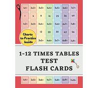 1-12 Times Tables Test Flash Cards: Practice Multiplication 10 Minutes A Day - Ideal for Home Learning - KS2