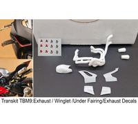 1/12 Transkit Scarico Exhaust / Winglet for Ducati Panigale V4R SBK Tamiya TBM9