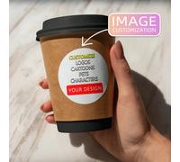 1~1200 pezzi Etichette pubblicitarie personalizzate, logo, adesivi con codice QR, adesivi per marchi stampati su confezioni, adatti per bevande, tazze da caffè, tazze per tè al latte, bicchieri monous