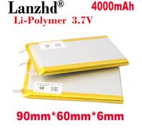 1-12PCS 3.7V batteria ai polimeri di litio 606090 4000mAh 90*60*6mm batteria morbida per Power Bank altoparlanti Bluetooth Tablet DVD