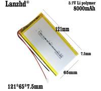 1-12PCS 3.7V Li polymer 8000mAh 7565121 Soft package batteria per Power Bank altoparlanti Bluetooth Tablet DVD batteria 7566121