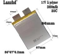 1-12PCS Batterie 626888 626786 3000mAh 35C 3.7V Li-Polymer Batteria per Auto Avviamento FAI DA TE Drone RC Accumulatore ad Alta Scarica