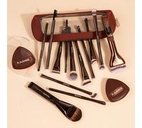 1/16 Pezzi Set di strumenti per il trucco include: 13 pennelli per il trucco + 2 cuscinetti per cipria ad aria + 1 borsa per il trucco, regali per donne e ragazze, set di trucco completo, elementi ess