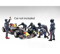 1/18 AMERICAN DIORAMA - FIGURES - F1 SET 2 2022 - DIORAMA PIT-STOP SET 7 X 7655