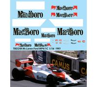 1/18 Decals per McLaren Ford MP4/1C 1983 Niki Lauda J. Watson TBD248