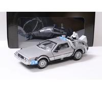 1:18 Hot Wheels DMC Delorean Indietro To The Futura Time Machine Con Mr.Fusion