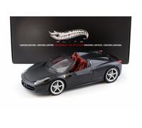 1:18 Hot Wheels Elite Ferrari 458 Spider Nero Opaco 2011