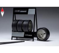 MODELLISMO AUTO STATICO DIORAMI IXO SET 4 RUOTE OZ SUPERTURISMO WRC SILVER 1/18