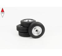 KK SCALE 1/18 SET 4x CERCHI E GOMME PER MODELLINO VW T3 MINIBUS SYNCRO 1987