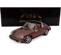 KK-Scale Modellino Auto Porsche 911 SC Targa 1975 Marrone Tatort Stoccarda Scala 1:18