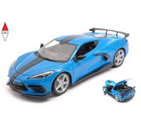 Chevrolet Stingray Corvette C8 High Ala 2020 Blu Modellino Auto 1:18 Maisto
