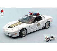 1/18 Maisto Chevrolet Corvette Z06 Coupe State Trooper Police 2009 White Gold