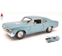 1/18 MAISTO CHEVROLET NOVA SS COUPE 2-DOOR 1970 LIGHT BLUE
