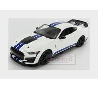 1:18 Maisto Ford Usa Mustang Shelby Gt500 Coupe 2020 White Blue MI31452W Modelli