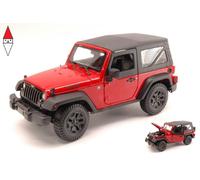 MODELLINO AUTO STATICO MAISTO JEEP WRANGLER WILLYS SOFT-TOP 2014 ROSSO NERO 1/18