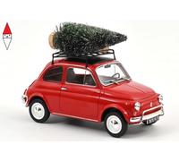Fiat 500 L 1968 Rosso Con Albero Natale Modellino Auto 1:18 Norev