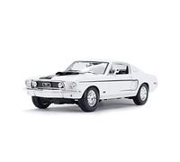 1 18 Per Il 1968 Ford Mustang GT Cobra Jet Sports Car Ornamento In Lega Disponibile Come Regalo Da Collezione Macchinine Mini Auto(White)