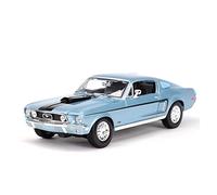 1 18 Per Il 1968 Ford Mustang GT Cobra Jet Sports Car Ornamento In Lega Disponibile Come Regalo Da Collezione Macchinine Mini Auto(Blu)