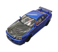 1:18 Per Nissan GTR R34 Skyline In Lega Completamente Aperta Modello Di Auto Da Collezione Con Ornamenti Di Alta Qualità(Blue)