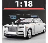 1:18 Rolls-Royce Phantom Model Car, in lega di zinco Pull Back Toy Diecast Car con suono e luce, modello di modellazione realistico giocattolo
