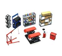 1/18 Scala Sollevatore e Cremagliera Pneumatico Modello Set per Fai Da Te Riparazione Auto Negozio Scena e Custom Shop, Regalo Per Gli Appassionati Di Modelli