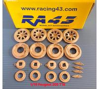 1/18 Set cerchi rims Peugeot 205 T 16 Rally