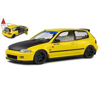MODELLINO AUTO STATICO SOLIDO HONDA CIVIC EG6 SIR II SPOON 1991 GIALLO 1/18