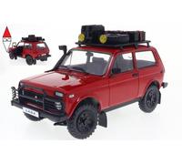 Lada Niva 1980 Rosso Con Bagagli Sul Tetto Modellino Auto 1:18 Solido
