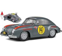1:18 SOLIDO Porsche 356 Pre-A Coupe #147 Racing Panam 1954 Grey Red SL1802807