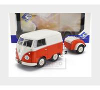 VW T1 BUS Kool Kombi Arancione Bianco Con Rimorchio Modellino 1:18 Solido