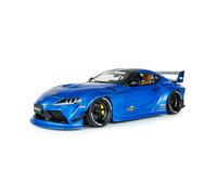 1:18 Toyota GR Supra Liberty Walk Body Kit Blue Metallic 2025 | Modellino di auto pressofuso dettagliato, Widebody, cerchi neri, veicolo da collezione per gli appassionati di tuning