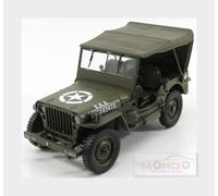 1:18 WELLY Jeep Willys 1/4 Mb Usa Army Soft-Top Closed 1945 WE18055HGN