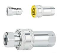 1/2 1/4 3/8 per NPT ISO7241-A Raccordi accoppiatori idraulici a connessione rapida con tappo antipolvere per stile Pioneer, costruzione in acciaio al carbonio, valutazione 3600 PSI (NPT1/2)