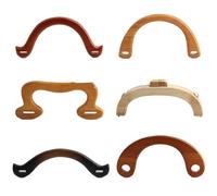 1-2-10PCS Varie Forme Borse In Legno Massello Maniglie di Ricambio FAI DA TE Tote Bag Portafoglio Borse In Tessuto Classico Accessori Della Cinghia(Color-03,2 pieces)