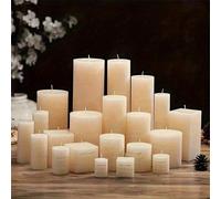 1/2/12 Pezzi Candela Cilindrica Grande Stile Europeo Minimalista Senza Profumo - Senza Fumo, Inodore e Non Irritante, Adatta per Illuminazione di Emergenza, Attività in Chiesa, Preghiera, Servizi Conf
