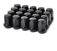 1/2-20 Dadi da leggine per Jeep Wrangler/Liberty/Grand Cherokee aftermarket Ruota 20 Pezzi Nero Black End Lug Dadi