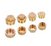 1/2 3/4 "1" filettatura maschio femmina in ottone tubo esagonale testa tappo raccordo rapido adattatore universale in ottone per rubinetto (1" maschio con tappo, 5 pezzi)