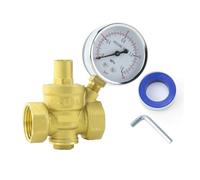 1/2 "3/4" 16bar In Ottone Regolatore Di Pressione Del'acqua Riduttore DN15 DN20 Con Tester Del Calibro For Instabilità Idraulica Purificatore A Prova Di Perdite, Risparmio Idrico(1/2")
