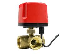 1/2" 3/4" 3 Way IP65 Waterproof Motorized Ball Valve 3-Wire 2 Control T/L Type Brass Electric Ball Valve(1/2",T TYPE_220VAC)