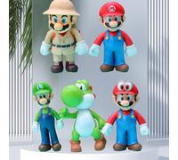 1/2/3/4/5 pezzi di accessori per videogiochi Super Mario, statuette dei fratelli Mario e Luigi, decorazioni da scrivania, modelli di pupazzi, piccoli ornamenti da tavolo, piccoli regali, ottimi regali