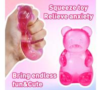 1/2/3/4 pezzi Palla antistress a forma di orso, giocattolo morbido da stringere con riempimento di fagioli di soia, giocattolo sensoriale a rimbalzo lento, gadget e premi per feste Viola + Blu,VIOLA,B